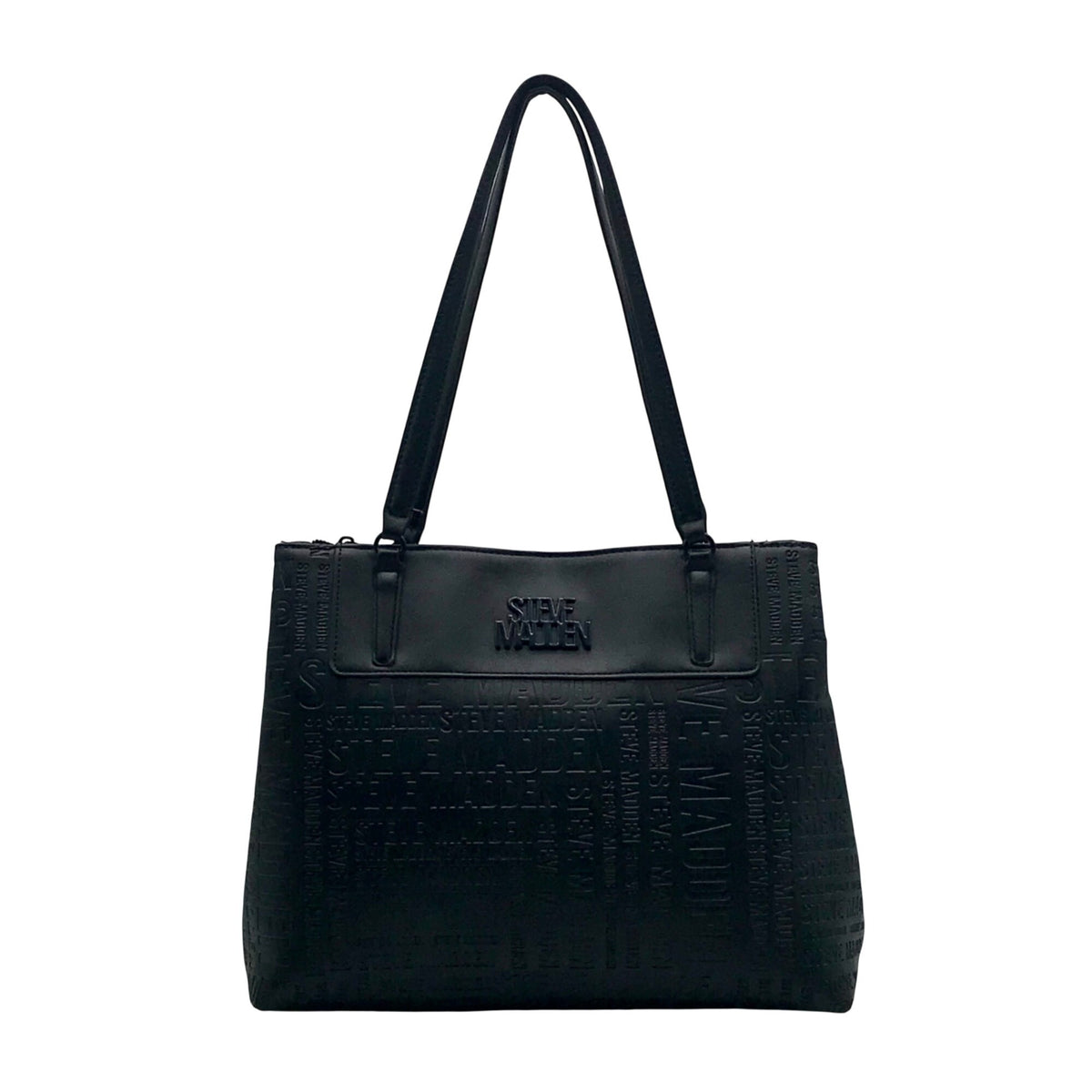 Steve Madden Black Faux Leather Tote Bag