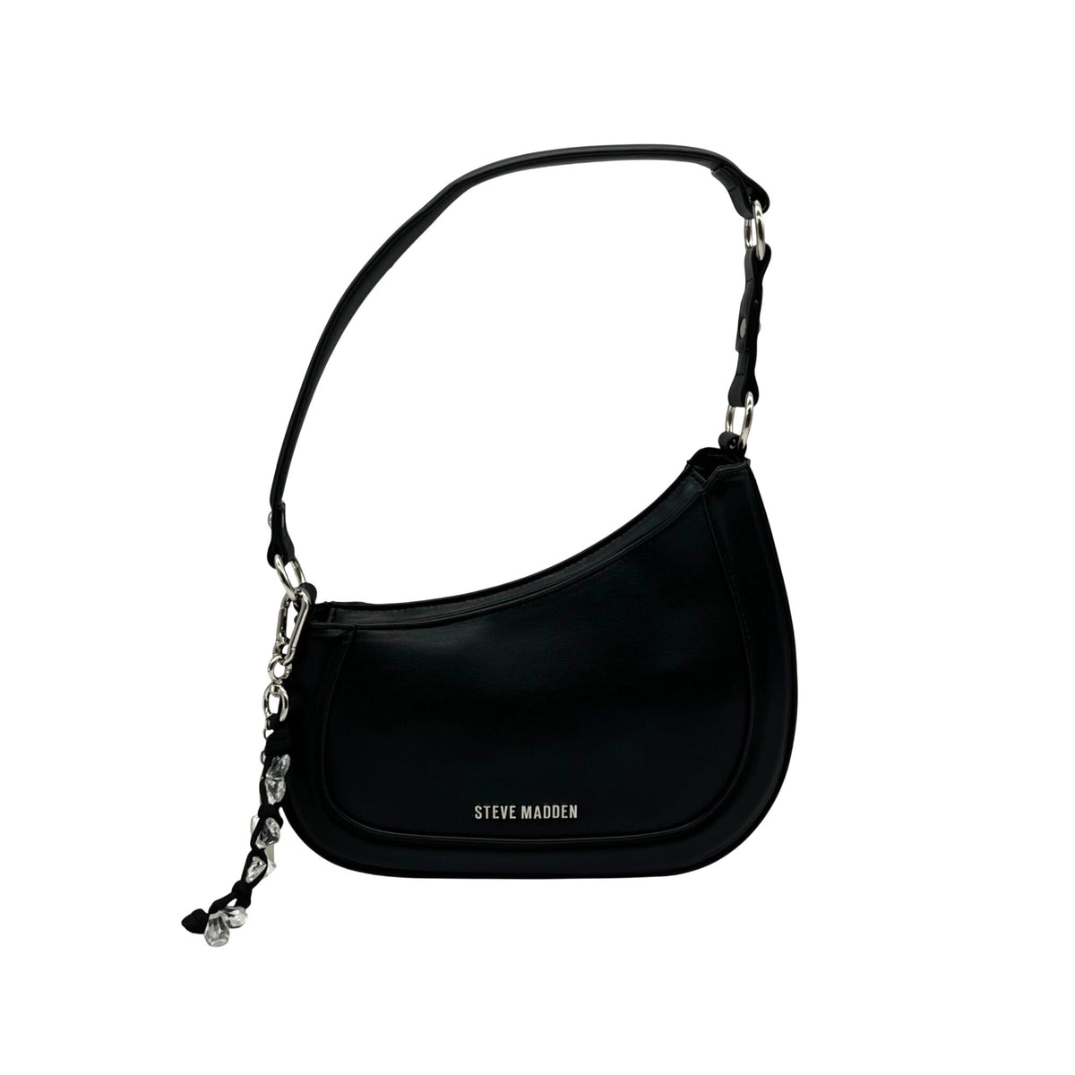 Steve Madden Sleek Black Faux Leather Shoulder Bag