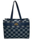 Steven Madden Denim Checkered Blivia Tote Bag With Convertible Pouch 