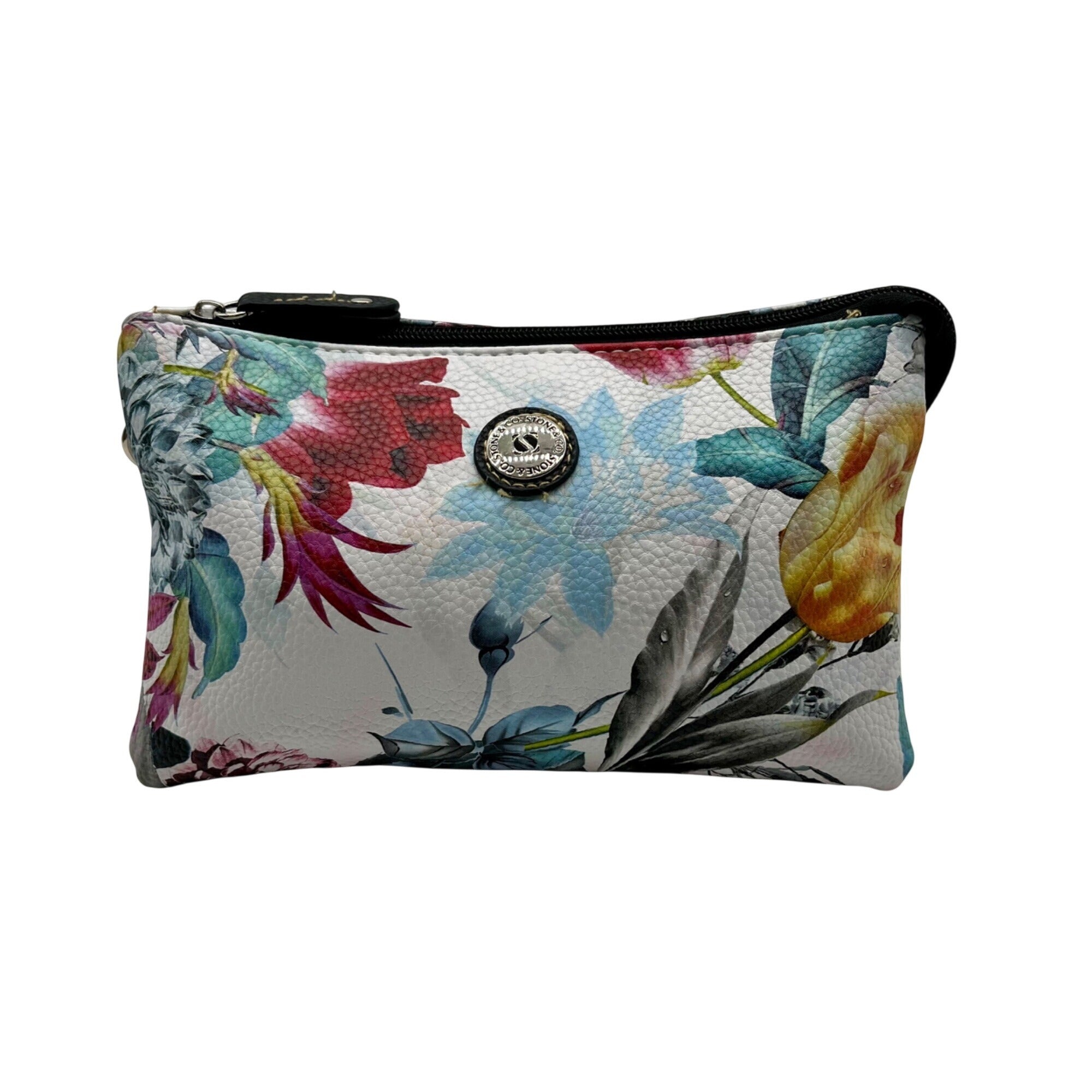 Stone &amp; CO Floral Print Leather Wristlet Bag