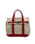 Sunwin Beige And Red Colorway Tote Bag
