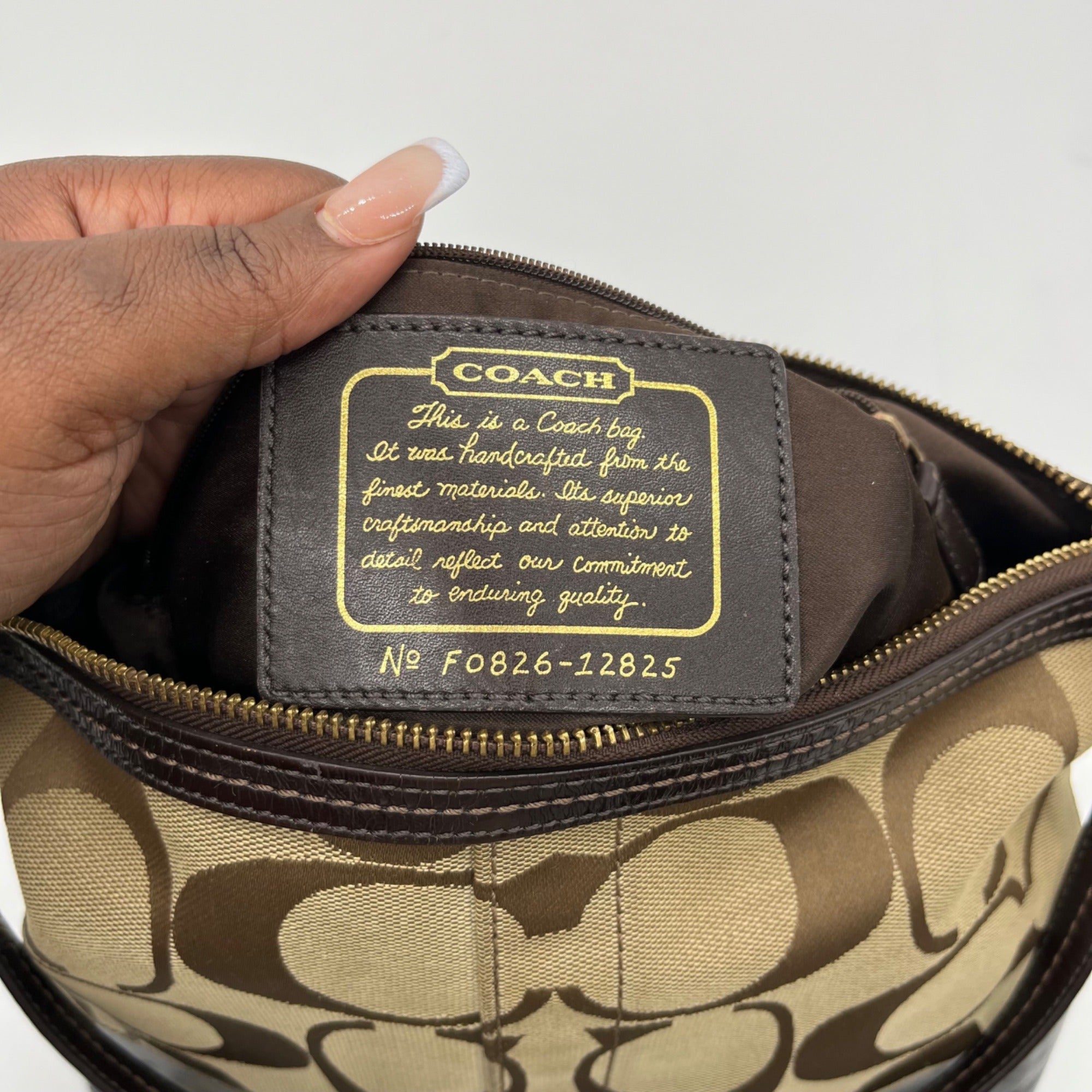 Coach Brown &amp; Khaki Canvas Y2K Shoulder Bag 12825