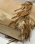 Lilly Pulitzer Metallic Gold Fabric Fringe Tote Bag