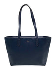 DKNY Blue Faux Leather Bryant Tote Bag
