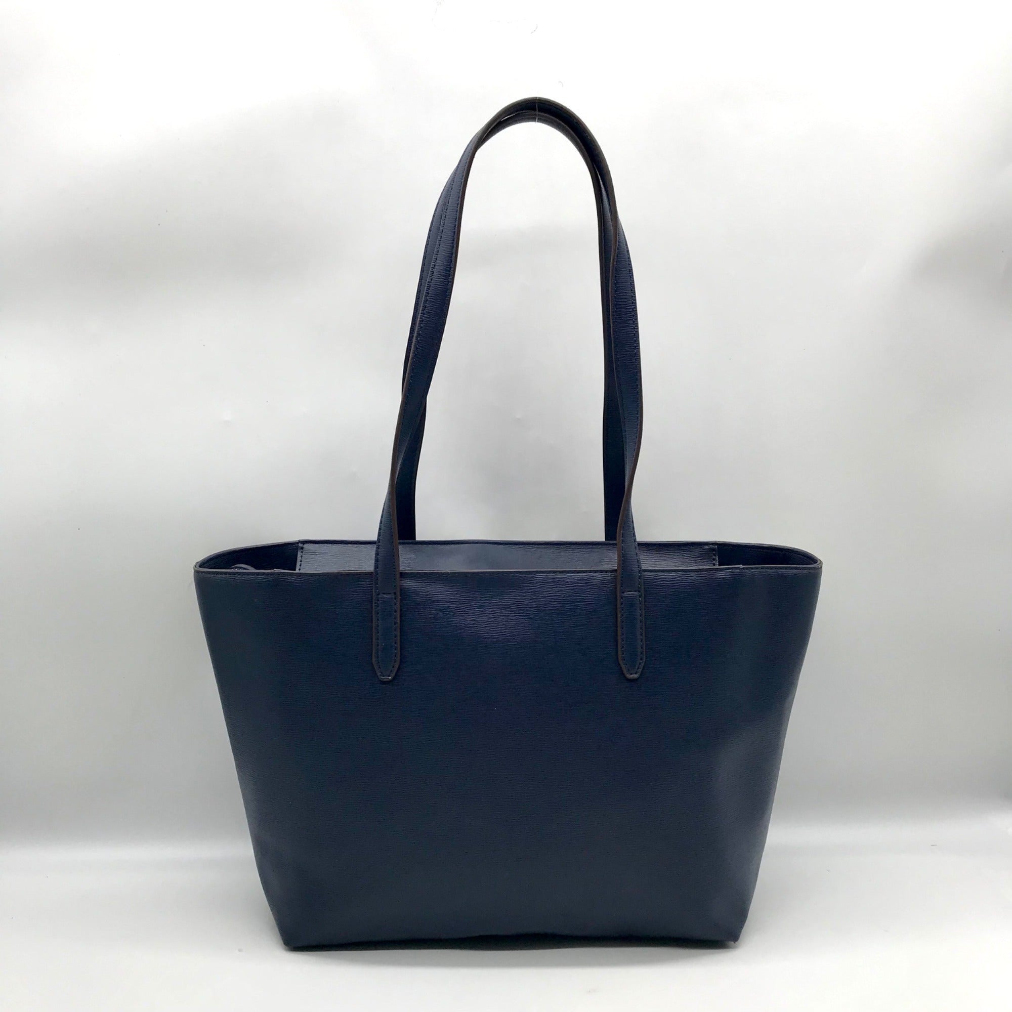 DKNY Blue Faux Leather Bryant Tote Bag