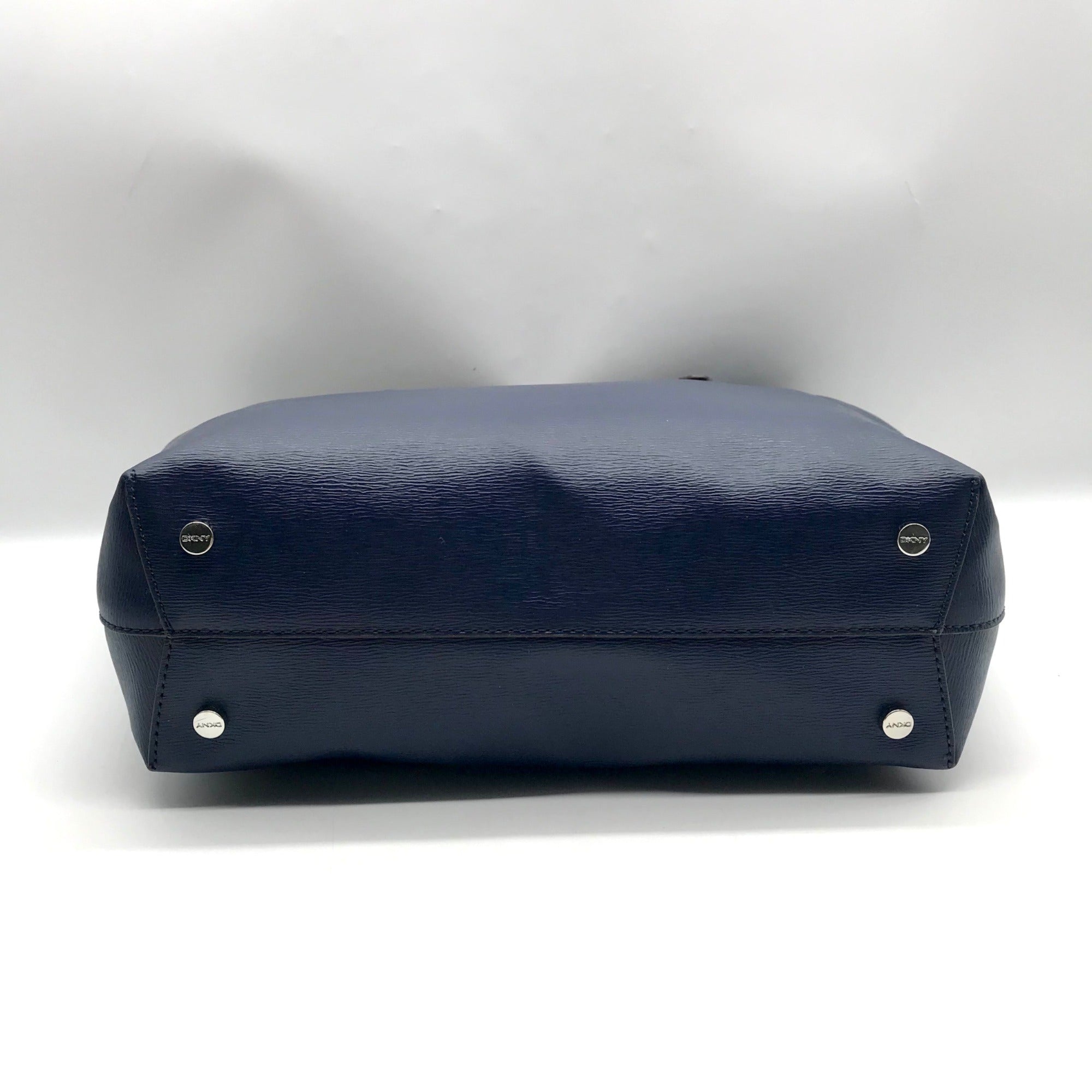 DKNY Blue Faux Leather Bryant Tote Bag