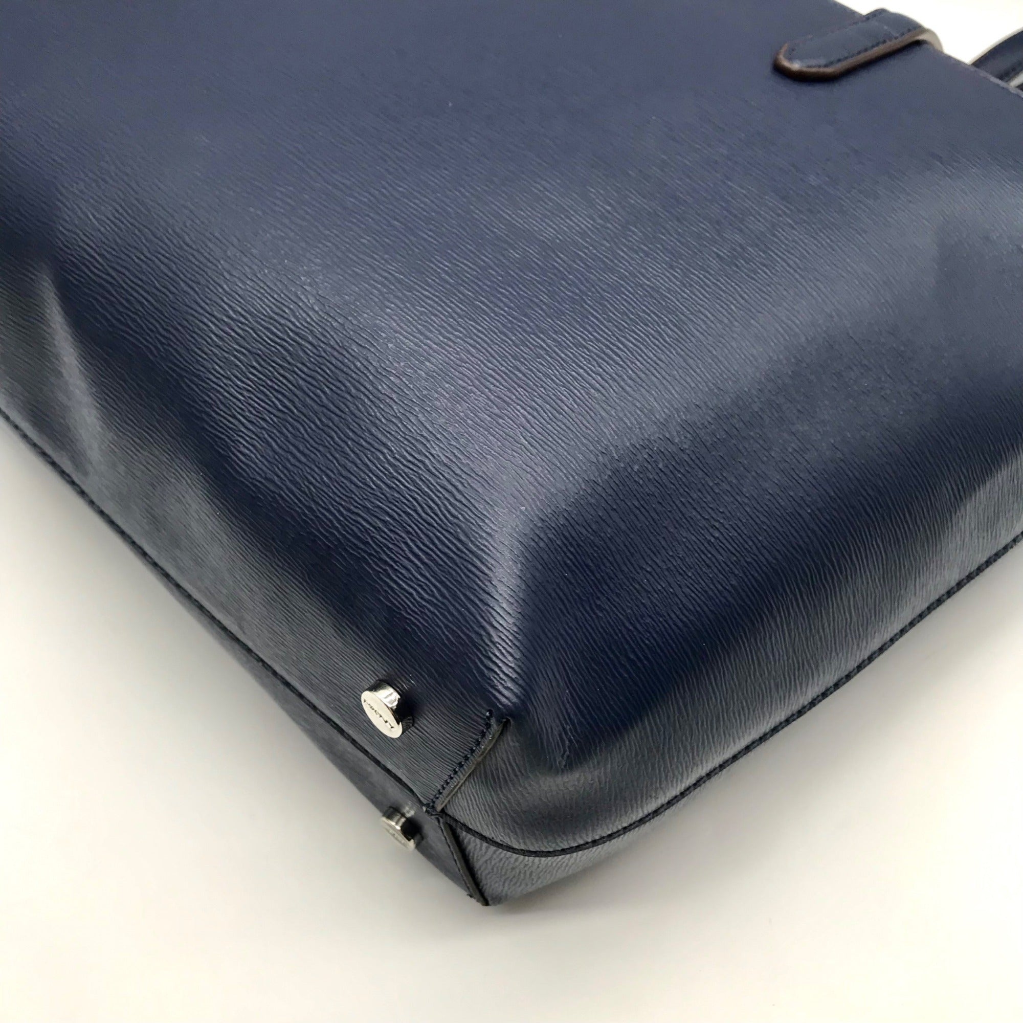 DKNY Blue Faux Leather Bryant Tote Bag