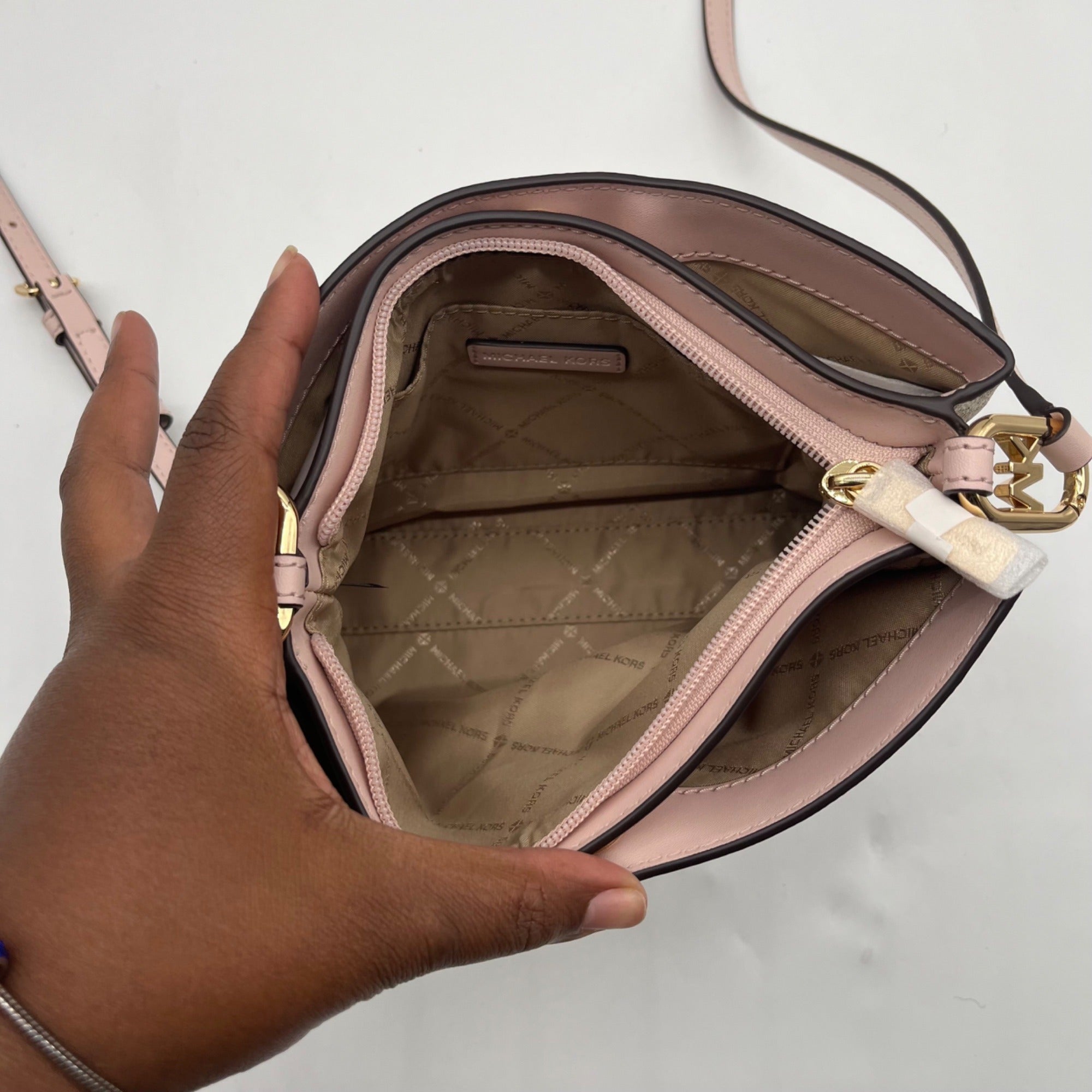 Michael Kors Cream Trisha Triple Compartment Crossbody Bag