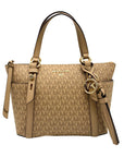 Michael Kors Camel Coated Canvas Sullivan Convertible Top Zip Tote Bag  -NWT