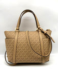 Michael Kors Camel Coated Canvas Sullivan Convertible Top Zip Tote Bag  -NWT