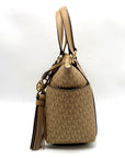 Michael Kors Camel Coated Canvas Sullivan Convertible Top Zip Tote Bag  -NWT