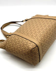 Michael Kors Camel Coated Canvas Sullivan Convertible Top Zip Tote Bag  -NWT