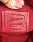 Coach Dark Red Pebbled Leather Turnlock Chain Tote Bag 56830