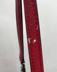 Coach Dark Red Pebbled Leather Turnlock Chain Tote Bag 56830