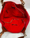 Dooney & Bourke Red Leather Pebble Grain Hobo Bag