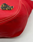 Dooney & Bourke Red Leather Pebble Grain Hobo Bag
