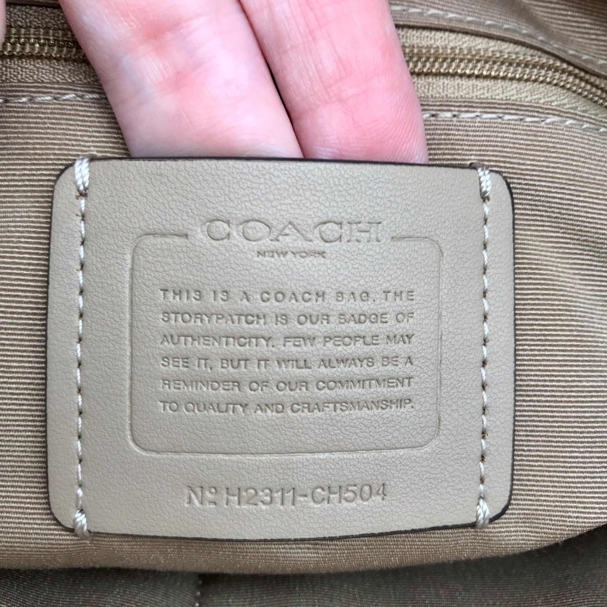 Coach Beige and Cream Signature Coated Canvas Station Tote Bag CH504