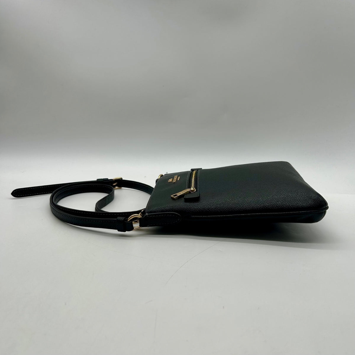 Coach Black Crossgrain Leather Mini rowan File Bag CE871
