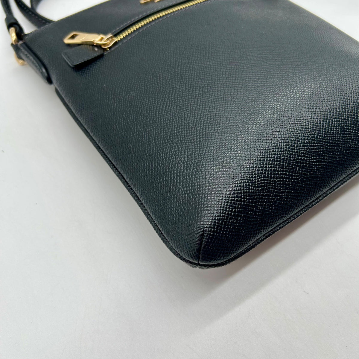 Coach Black Crossgrain Leather Mini rowan File Bag CE871