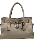 Michael Kors Cream Leather Hamilton Satchel Bag