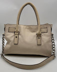 Michael Kors Cream Leather Hamilton Satchel Bag