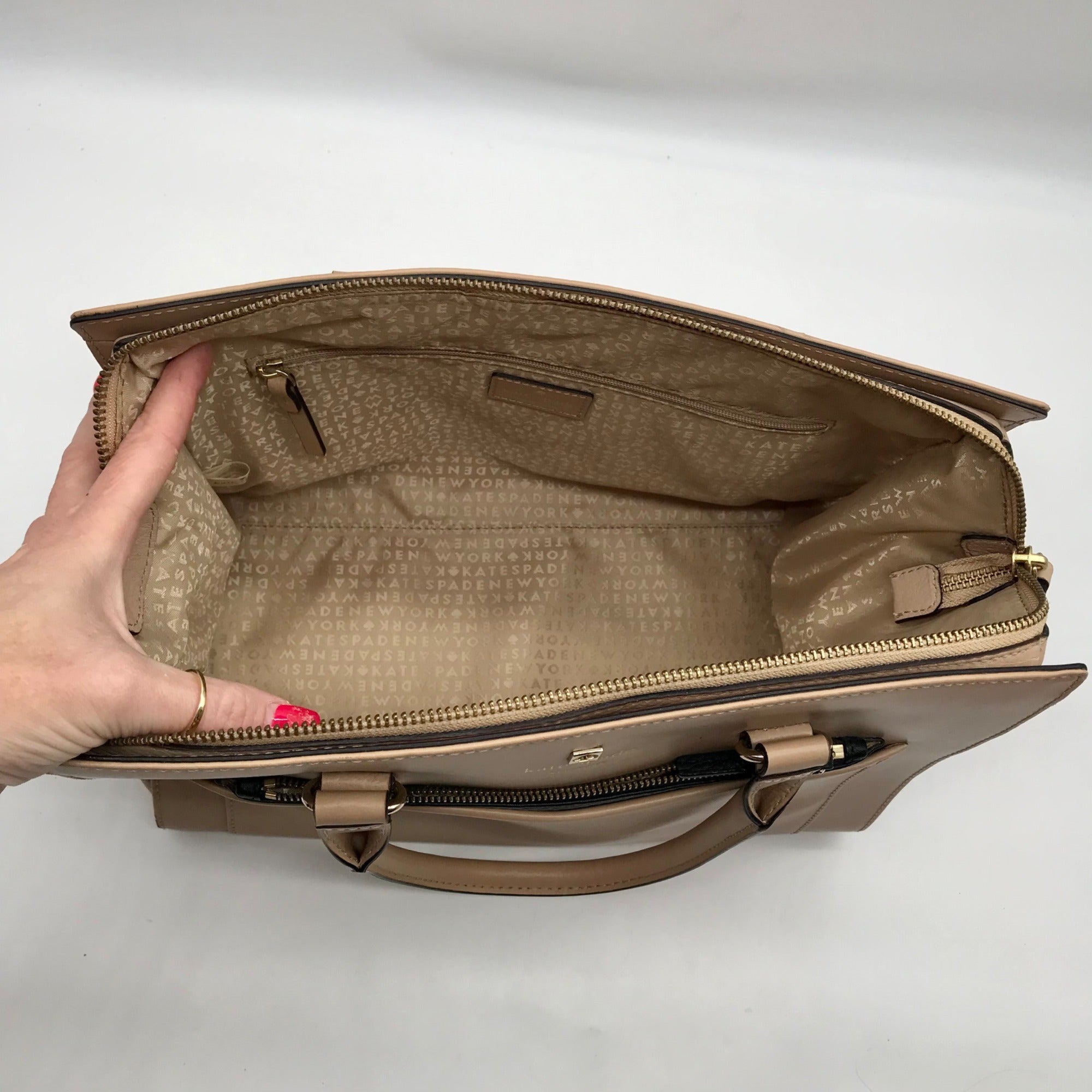 Kate Spade Tan Leather Hadley Street Convertible Satchel