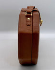 Giorgio Beverly Hills Light Brown Leather Vintage Octagon Crossbody Bag