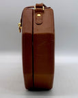 Giorgio Beverly Hills Light Brown Leather Vintage Octagon Crossbody Bag