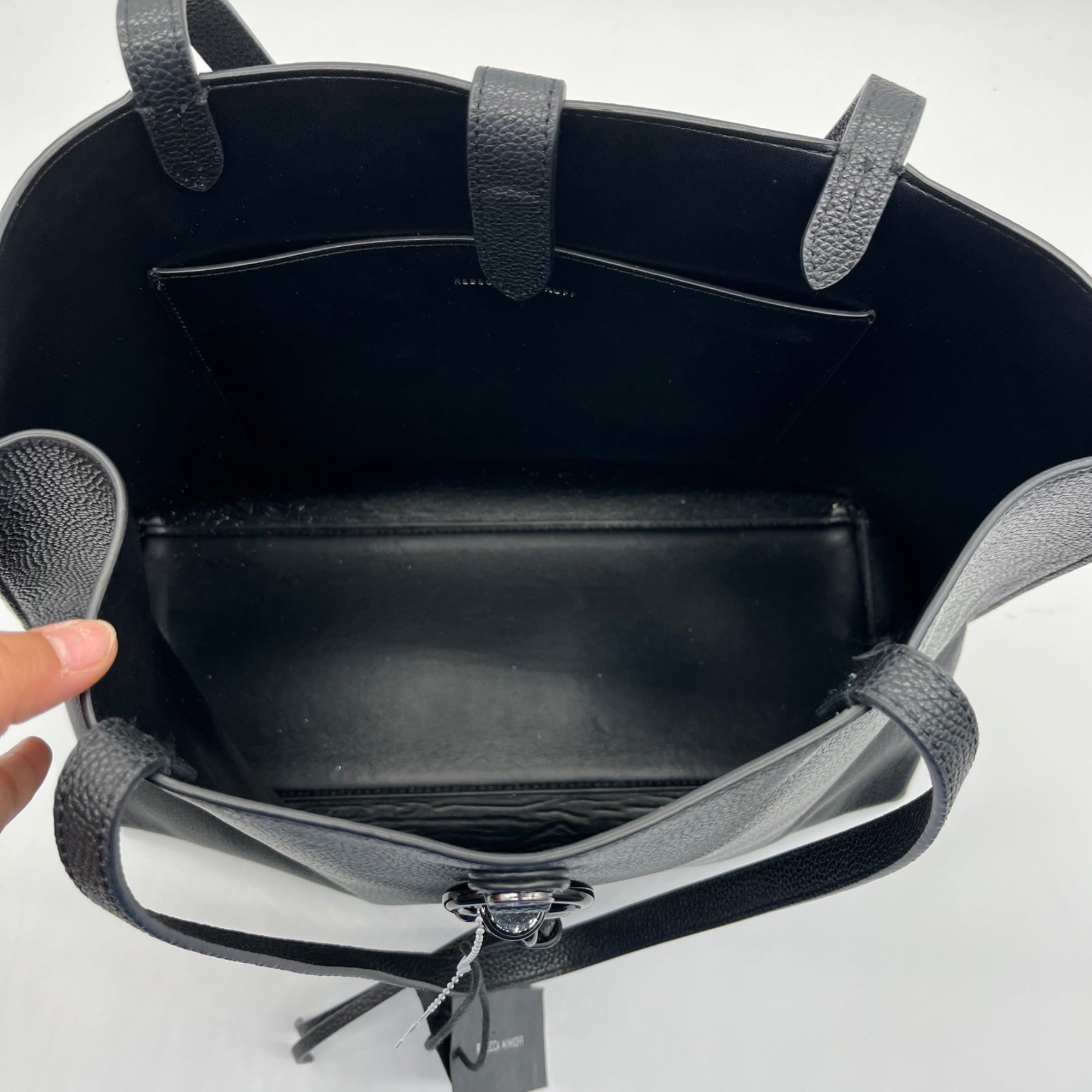 Rebecca Minkoff Black Pebbled Leather Megan Tote Bag
