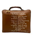 Tory Burch Brown Leather Miller Poetry Large Messenger Bag