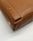 Tory Burch Brown Leather Miller Poetry Large Messenger Bag