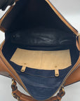 Tory Burch Brown Leather Miller Poetry Large Messenger Bag