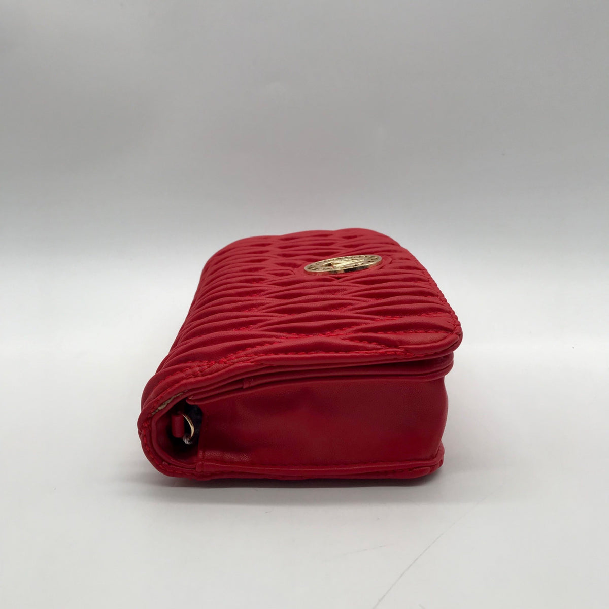 Valentino Orlandi Red Quilted Faux leather Shoulder Bag
