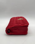 Valentino Orlandi Red Quilted Faux leather Shoulder Bag