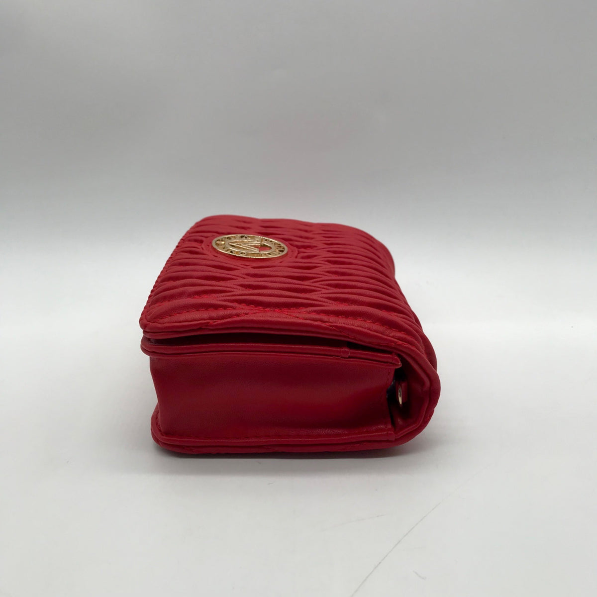 Valentino Orlandi Red Quilted Faux leather Shoulder Bag