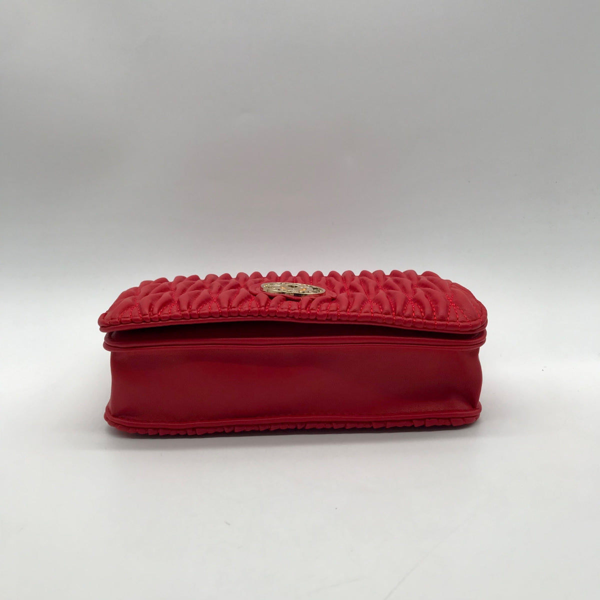 Valentino Orlandi Red Quilted Faux leather Shoulder Bag