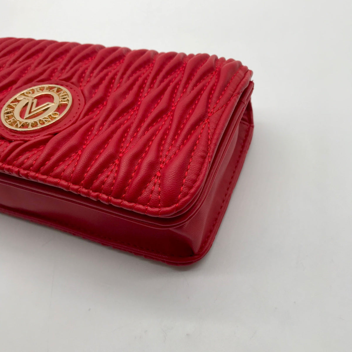 Valentino Orlandi Red Quilted Faux leather Shoulder Bag