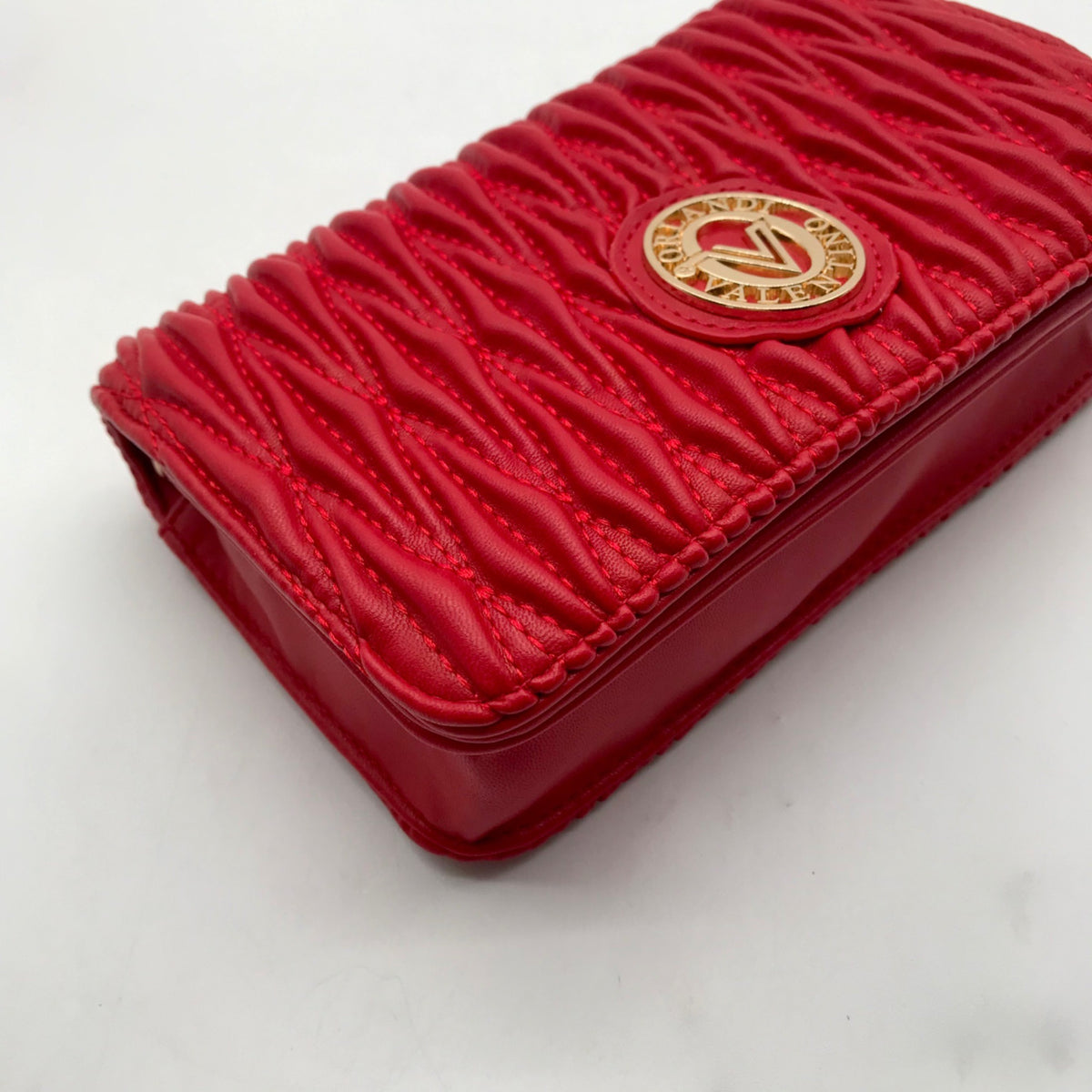 Valentino Orlandi Red Quilted Faux leather Shoulder Bag