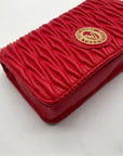 Valentino Orlandi Red Quilted Faux leather Shoulder Bag
