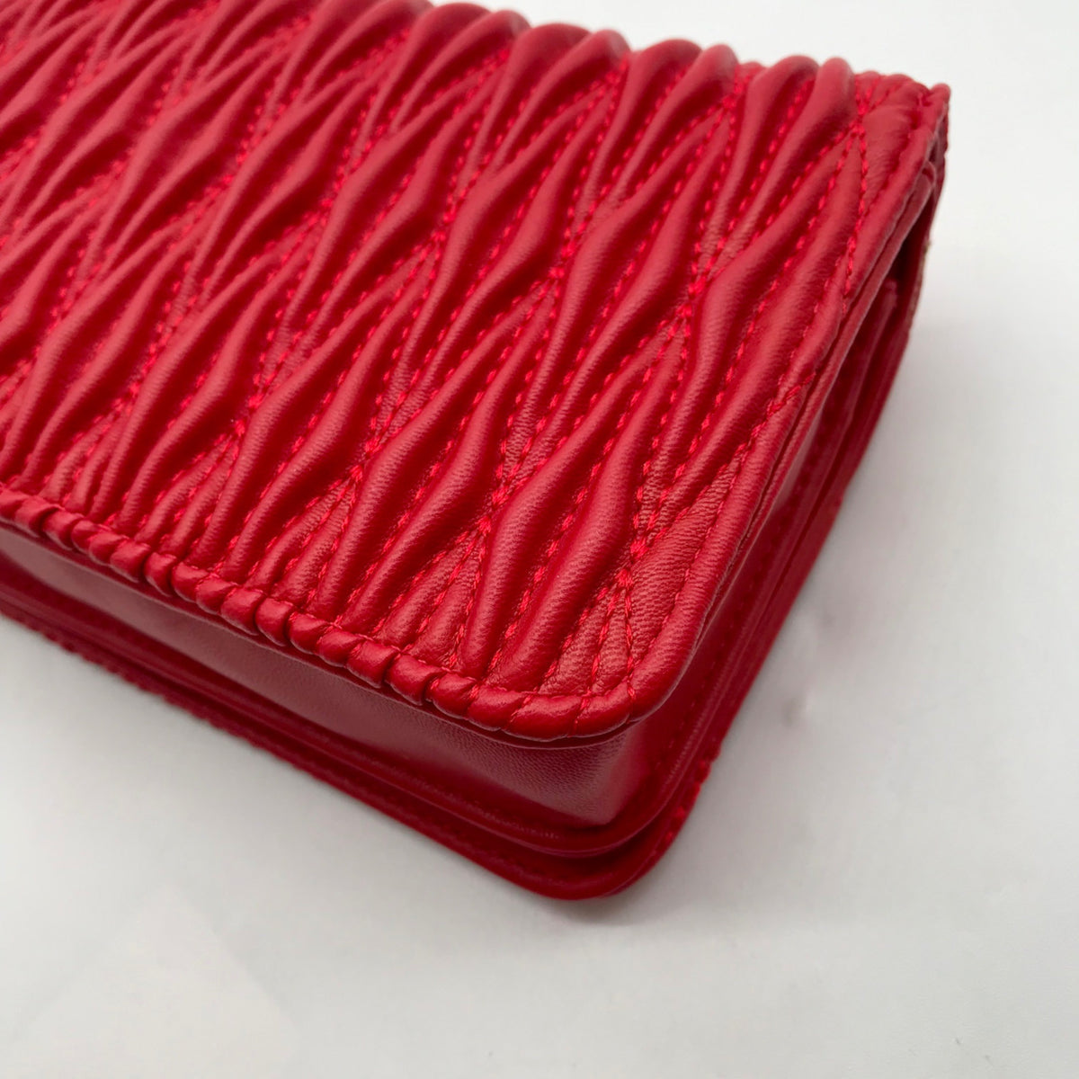 Valentino Orlandi Red Quilted Faux leather Shoulder Bag