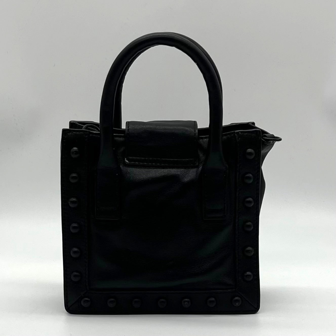 Loeffler Randall Black Leather Studded Junior Work Tote Bag