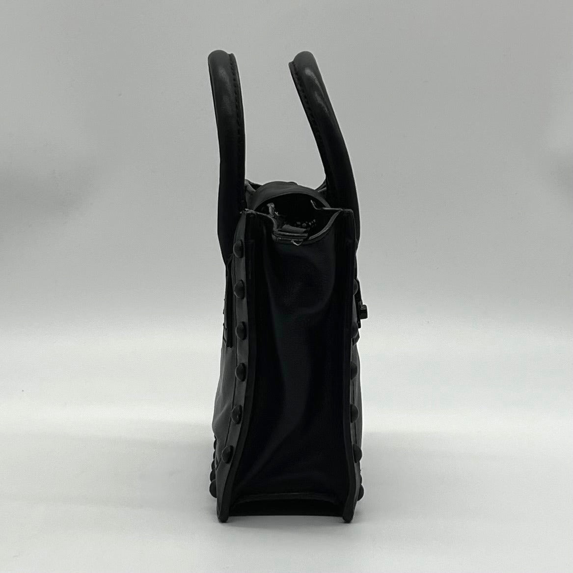 Loeffler Randall Black Leather Studded Junior Work Tote Bag