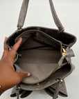 Grossi Grey Faux Leather Ostrich-Textureed Tote Bag