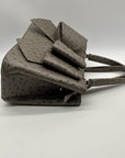 Grossi Grey Faux Leather Ostrich-Textureed Tote Bag