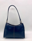 Liz Claiborne Navy Blue Faux Leather Shoulder Bag
