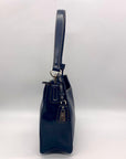 Liz Claiborne Navy Blue Faux Leather Shoulder Bag