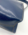 Liz Claiborne Navy Blue Faux Leather Shoulder Bag