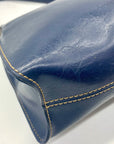 Liz Claiborne Navy Blue Faux Leather Shoulder Bag