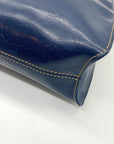 Liz Claiborne Navy Blue Faux Leather Shoulder Bag