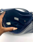 Liz Claiborne Navy Blue Faux Leather Shoulder Bag